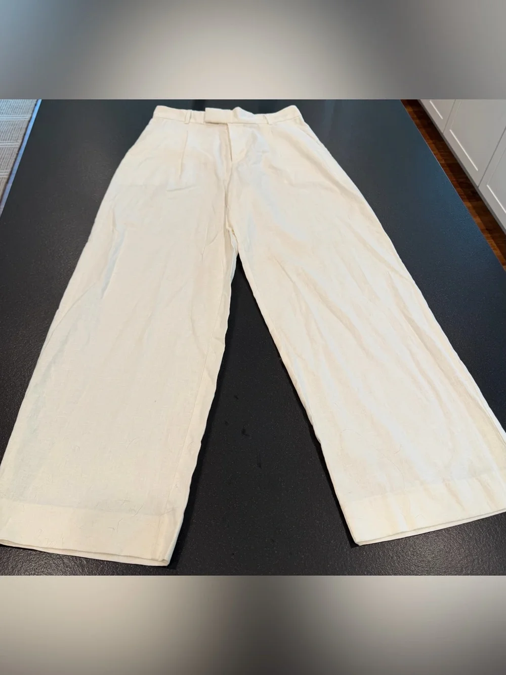 Banana Republic Factory NWT White Linen Blend Wide Leg Pants Petite 10 High Rise
